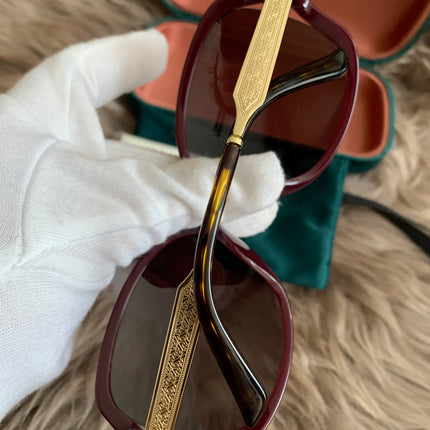 Gucci Burgundy/Black GG00765 Butterfly Sunglasses