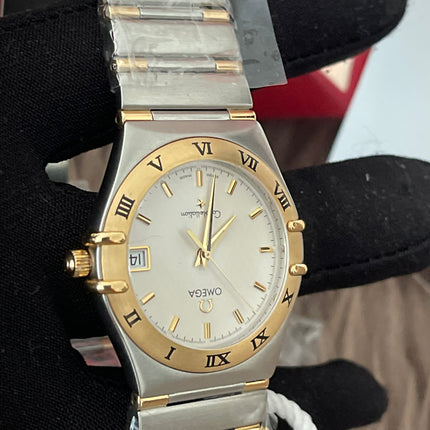 Preloved Authentic Omega Constellation 34mm/17cm, steel ‑ yellow gold on steel ‑ gold full bar