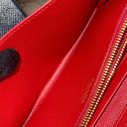 Preloved Authentic Prada Saffiano Metal Wallet on Chain in Fuoco Red