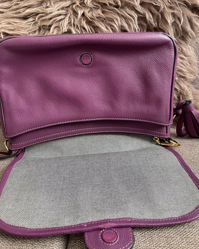 Preloved Authentic Marc Jacobs Interlock Saddle Bag in Plum