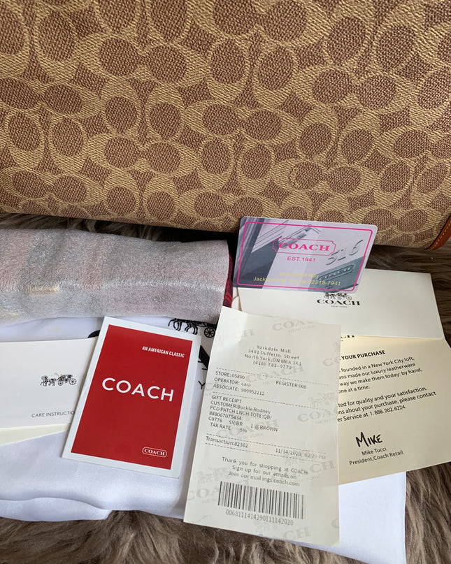 COACH Field Tote in Signature Canvas with Horse & Carriage Print