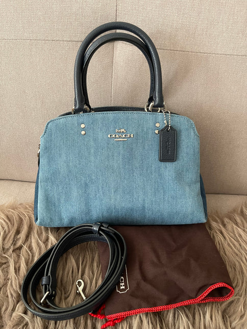 Authentic Preloved Coach Mini Lillie Carryall (Denim Multi)