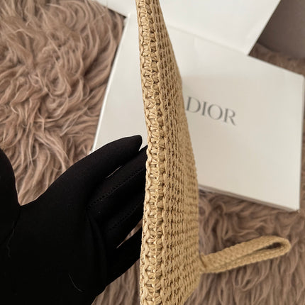 Preloved Authentic Dior Beauty Raffia Pouch