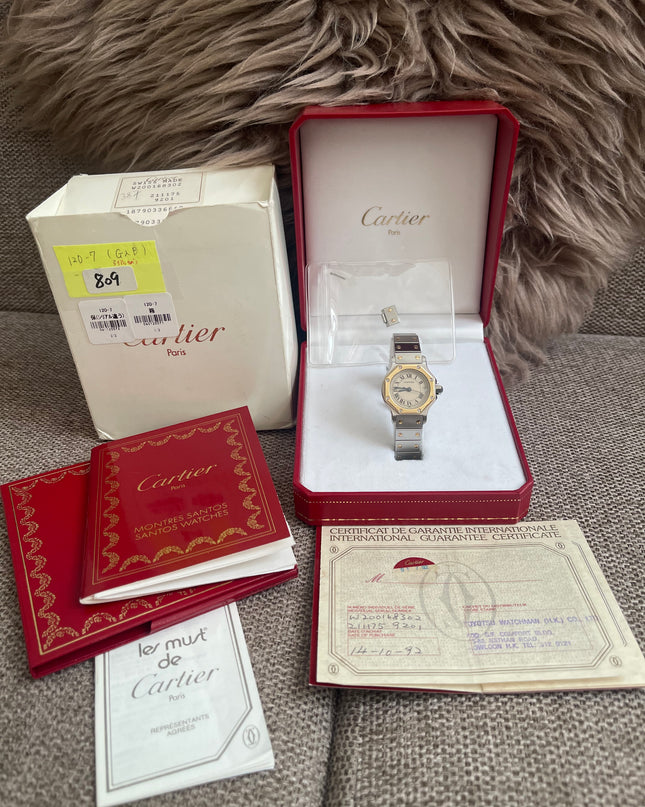 Preloved Authentic Cartier Santos Octagon — Two-Tone Steel & 18k Gold