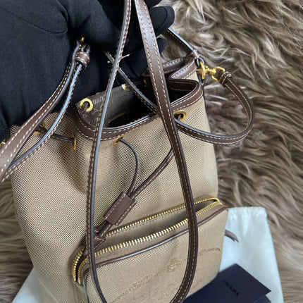 Preloved Prada  2021 Logo Jacquard Bucket Bag
