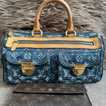 Preloved Authentic Louis Vuitton Neo Speedy Monogram Denim Handbag