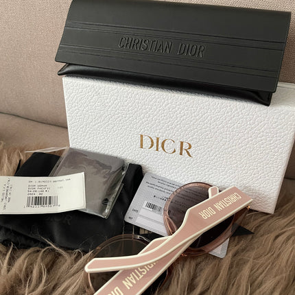PRELOVED AUTHENTIC DiorPacific B2I Transparent Pink Butterfly Sunglasses