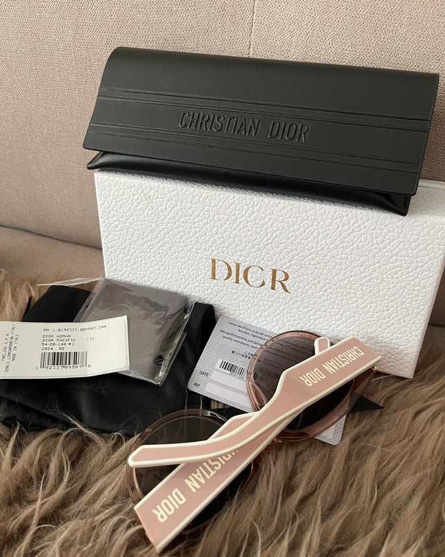PRELOVED AUTHENTIC DiorPacific B2I Transparent Pink Butterfly Sunglasses