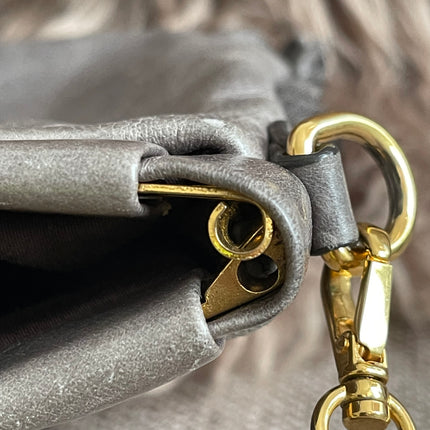 Preloved Autehntic Miu Miu Ruffle Crossbody Bag – Taupe