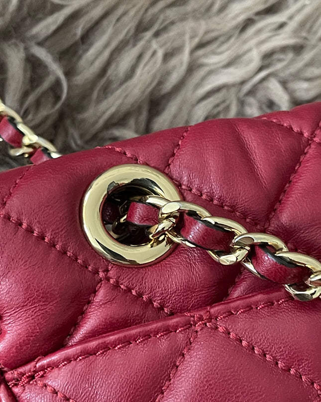 Preloved Authentic Michael Kors Red Vivianne Quilted Leather Shoulder Flap Bag