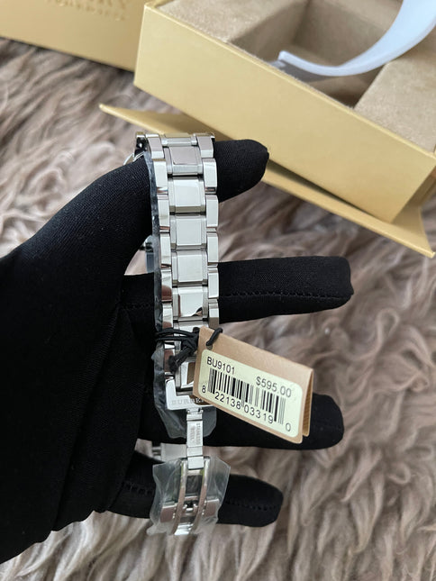 Preloved Authentic Rank N Burberry The City BU9001 stainless steel watch with a black dial.