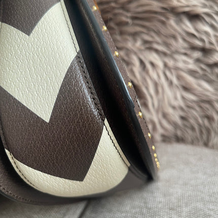 Preloved Authentic Gucci GG Supreme Canvas Leather and Python Medium Bamboo 1947 Top Handle Bag