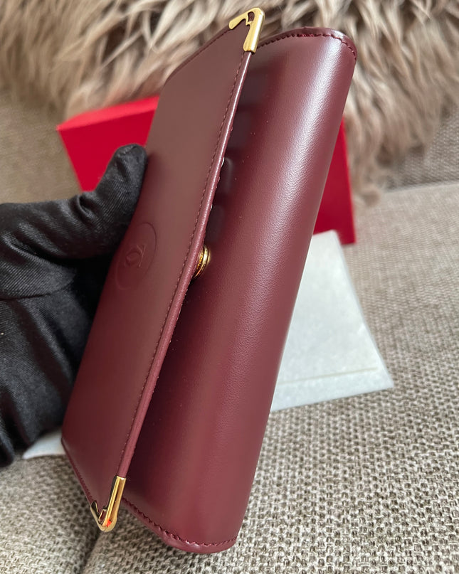 Preloved Authentic Cartier Must de Cartier Long Wallet in Bordeaux