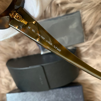 Prada Brown Oversized Oval Frame Sunglasses