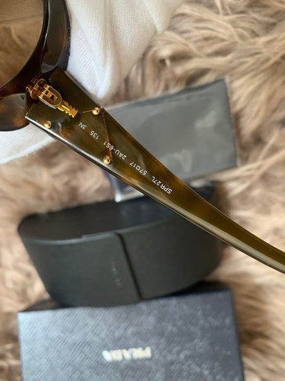 Prada Brown Oversized Oval Frame Sunglasses