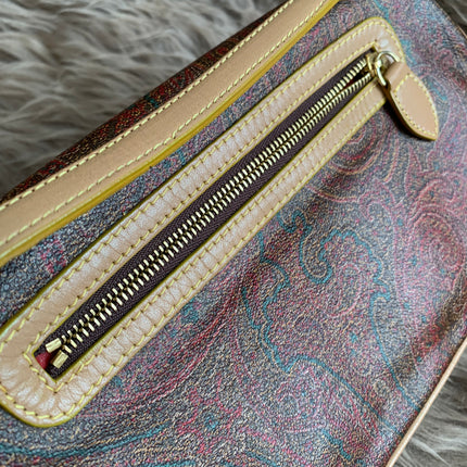 Etro Multicolor Paisley Coated Canvas and Leather Flap Crossbody Bag