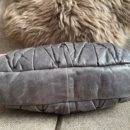 Preloved Authentic Miu Miu Coffer Bag – Slate Blue Distressed Leather