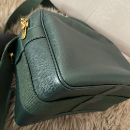 Preloved Authentic Louis Vuitton Green Taiga Leather Reporter PM Messenger Bag