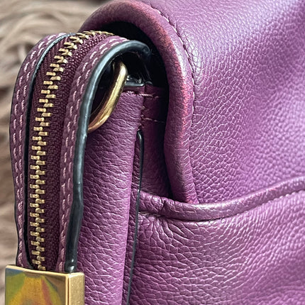Preloved Authentic Marc Jacobs Interlock Saddle Bag in Plum