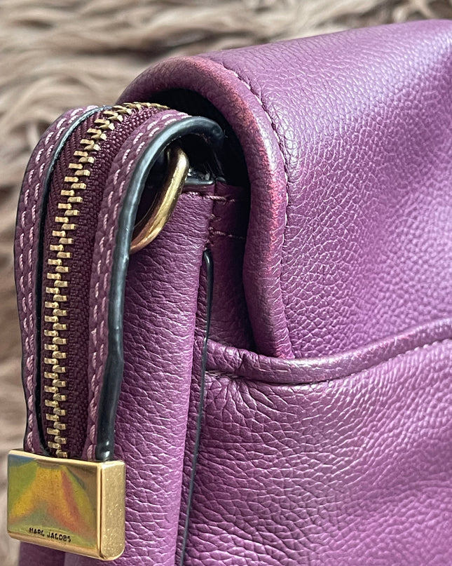 Preloved Authentic Marc Jacobs Interlock Saddle Bag in Plum