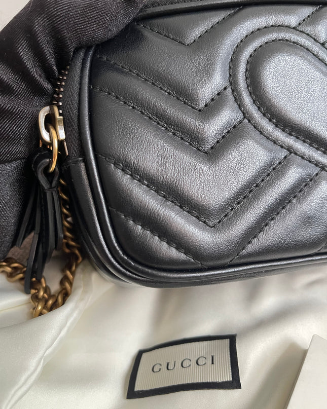 Preloved Authentic Gucci GG Marmont Mini Chain Bag – Black