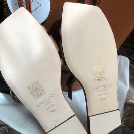 Preloved Jimmy Choo Laran Flats in Nappa 38 1/2