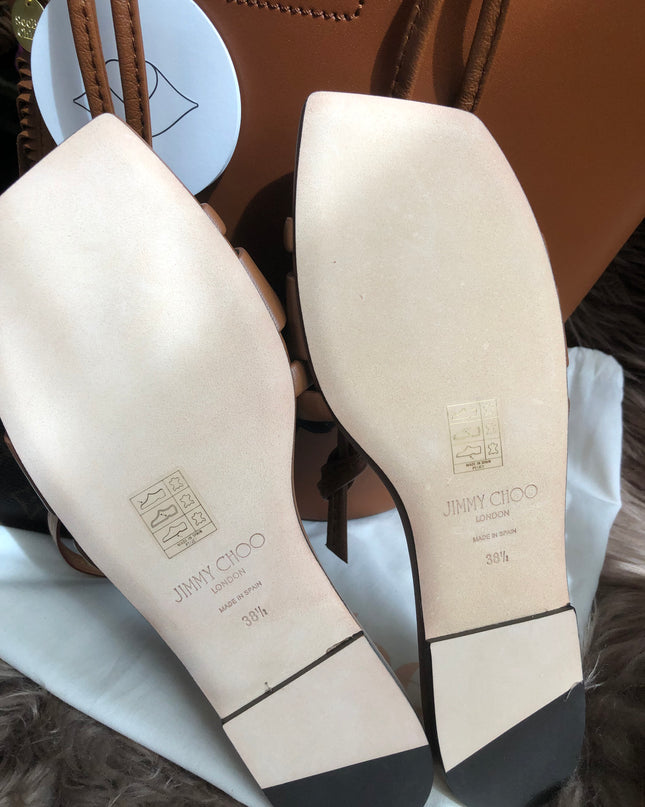 Preloved Jimmy Choo Laran Flats in Nappa 38 1/2