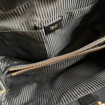 Preloved Fendi 2 Jours Bag Medium in Black w/initial