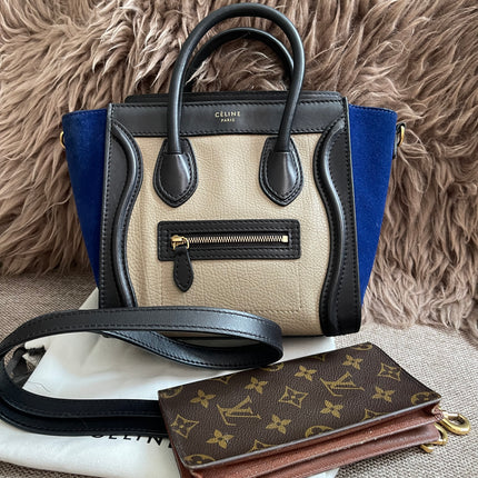 Preloved Authentic Céline Nano Luggage Bag + Louis Vuitton Monogram Wallet Authenticated Bundle