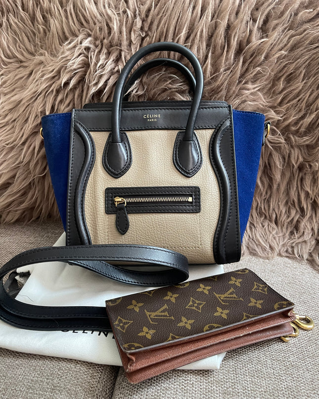 Preloved Authentic Céline Nano Luggage Bag + Louis Vuitton Monogram Wallet Authenticated Bundle