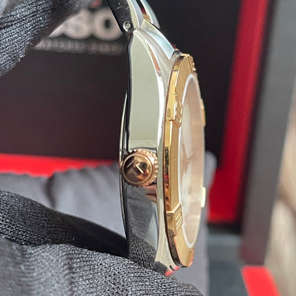 Preloved Authentic Tissot PR 100 Ladies Watch - Two-Tone, Pearlescent Dial and Diamond Markers
