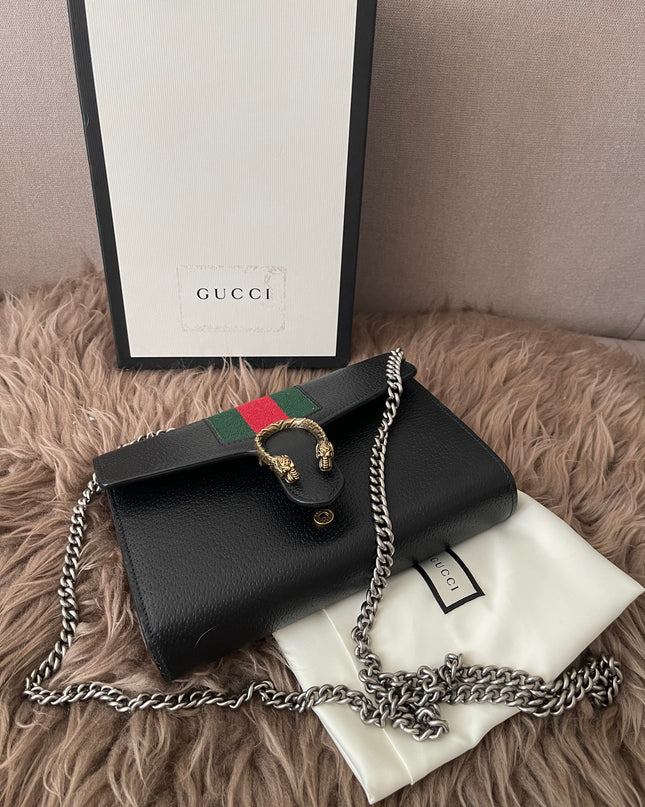 Preloved Authentic Gucci Dionysus Web Chain Wallet Leather Small crossbody bag