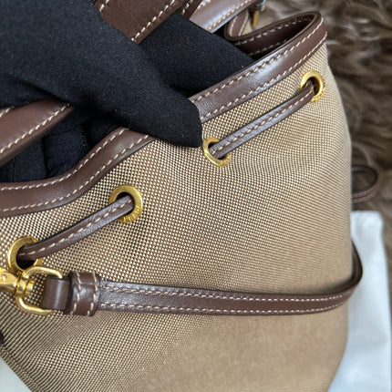 Preloved Prada  2021 Logo Jacquard Bucket Bag