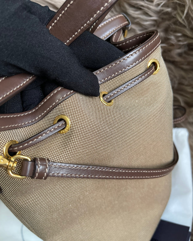 Preloved Prada  2021 Logo Jacquard Bucket Bag