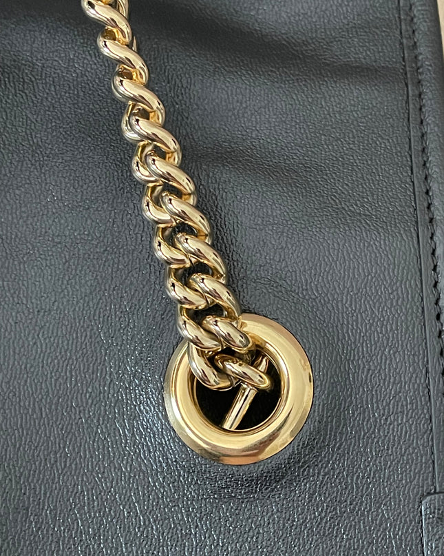Preloved Authentic Rank A Gucci Horsebit 1955 tote bag in black leather