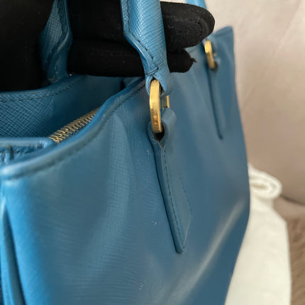 Preloved Authentic Prada Light Blue Galleria Tote Bag