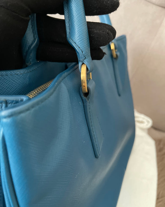 Preloved Authentic Prada Light Blue Galleria Tote Bag