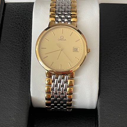 Preloved Authentic Omega De Ville two-tone quartz watch