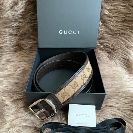 GUCCI GG SUPREME GUCCISSIMA CALFSKIN PALLADIUM BUCKLE BELT