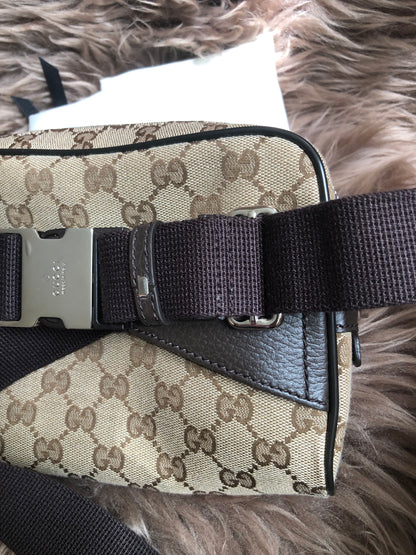 Preloved Gucci Waist Belt Bag GG Canvas