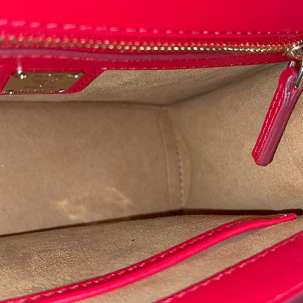 Preloved Authentic MCM Patricia Top Handle Bag – Fiesta Red with Cognac Visetos Panel