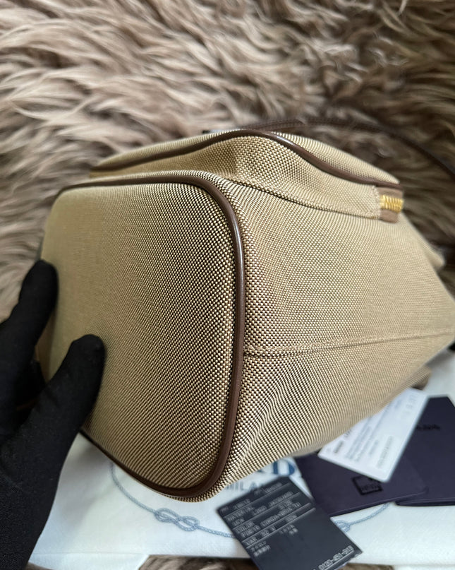 Preloved Prada  2021 Logo Jacquard Bucket Bag