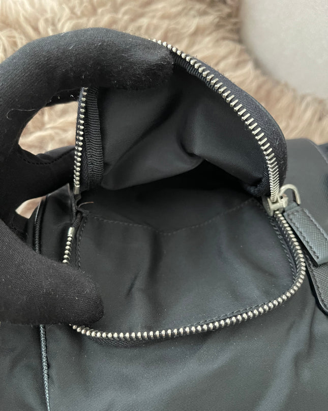 Preloved Authentic  Prada Tessuto Nylon and Saffiano Leather Messenger Bag