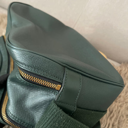 Preloved Authentic Louis Vuitton Green Taiga Leather Reporter PM Messenger Bag