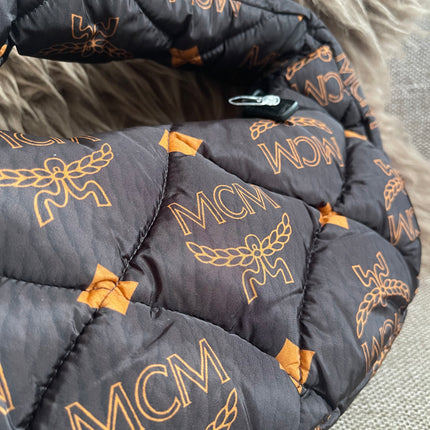Preloved Authentic MCM Aren Hobo Bag Black Fabric