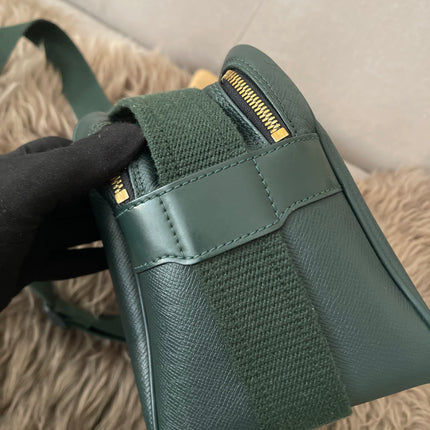 Preloved Authentic Louis Vuitton Green Taiga Leather Reporter PM Messenger Bag