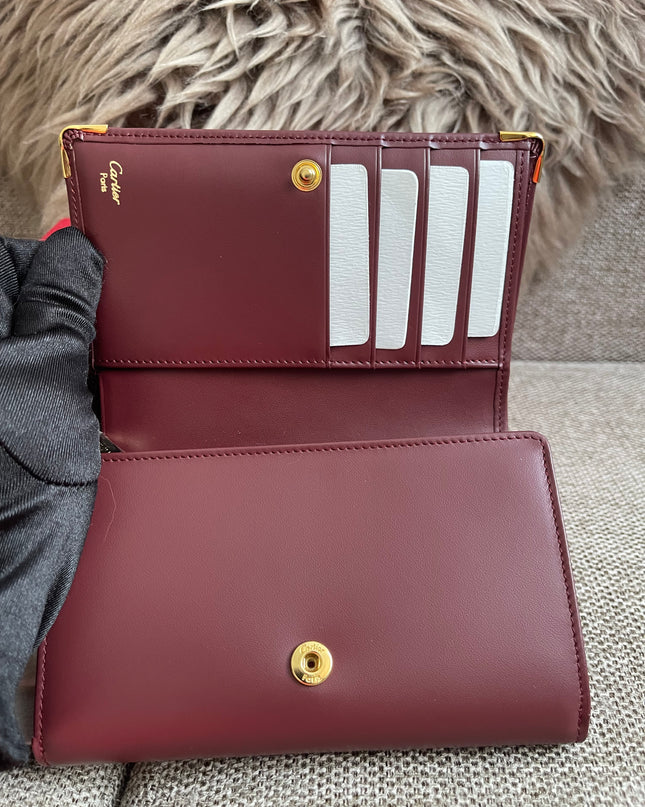 Preloved Authentic Cartier Must de Cartier Long Wallet in Bordeaux