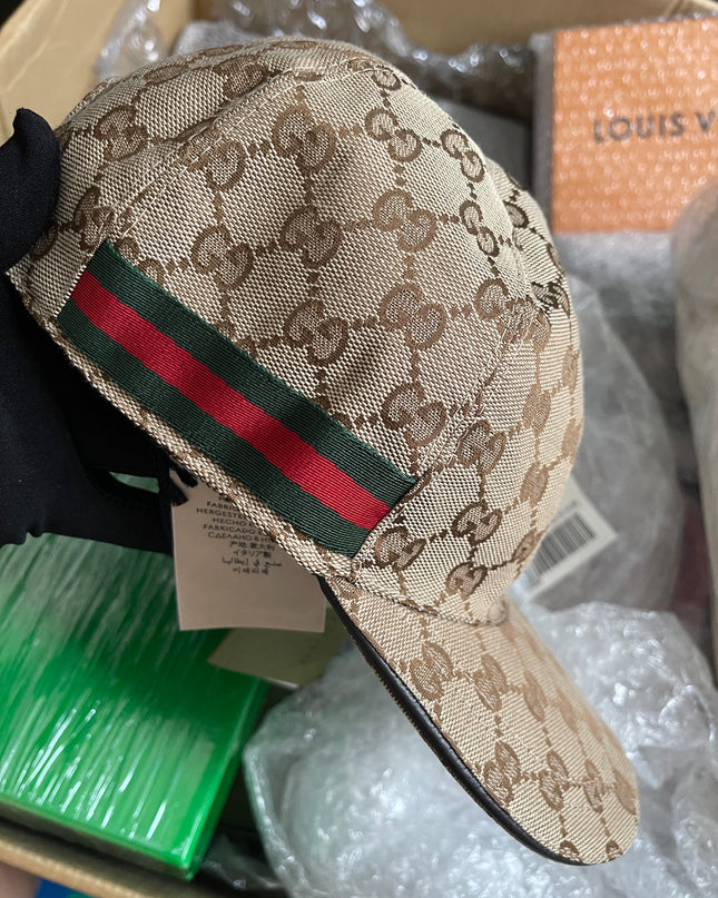 Preloved Gucci GG canvas baseball hat with Web