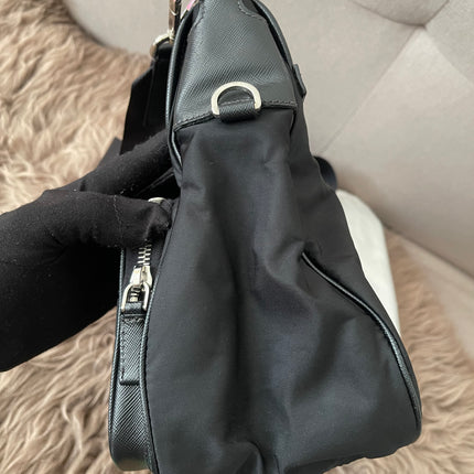 Preloved Authentic  Prada Tessuto Nylon and Saffiano Leather Messenger Bag