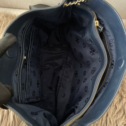 Authentic Preloved Tory Burch Marion Suede Tote
